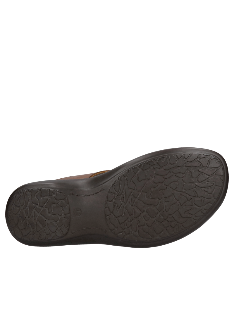 Men's flip-flops covered toe, men's summer shoes, Polish leather footwear, men's leather flip-flops