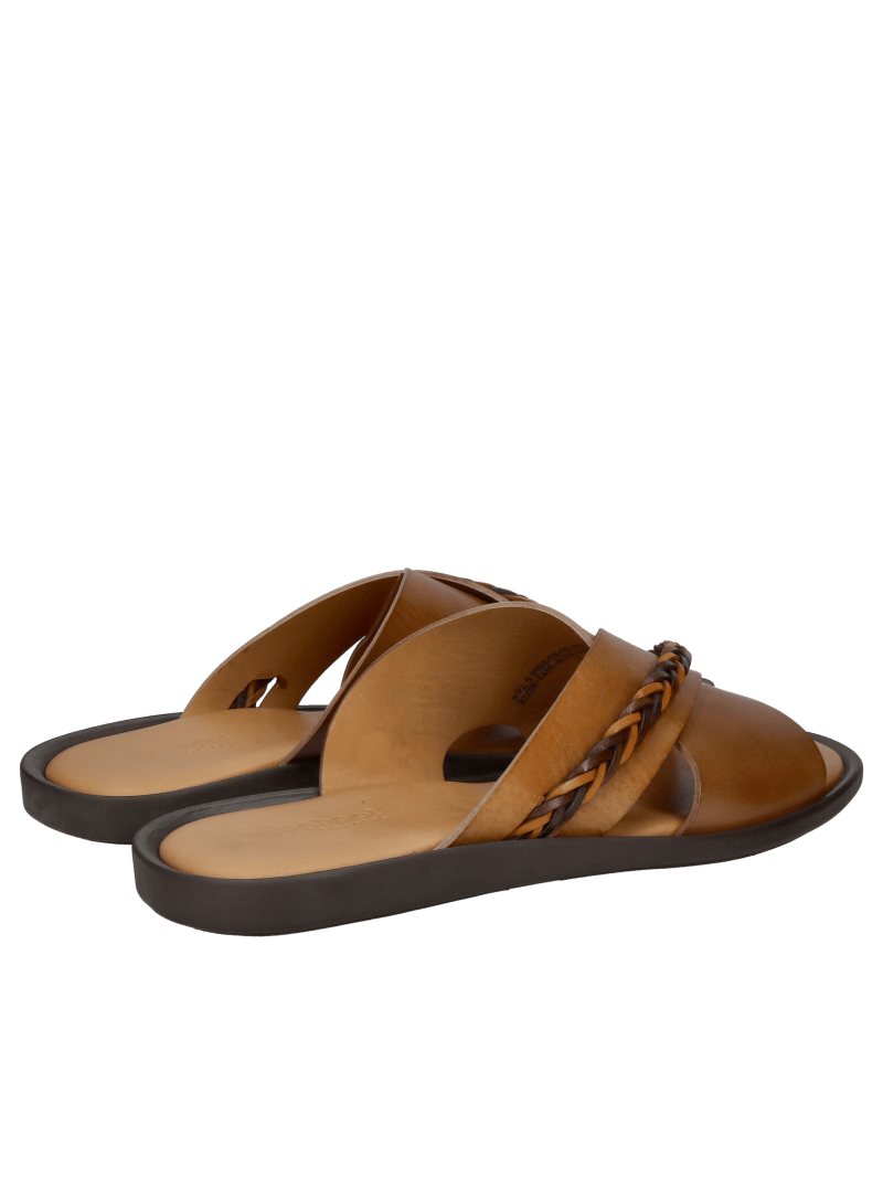 Conhpol men's flip-flops, men's summer shoes, Polish leather footwear, men's leather flip-flops, Konopka Shoes
