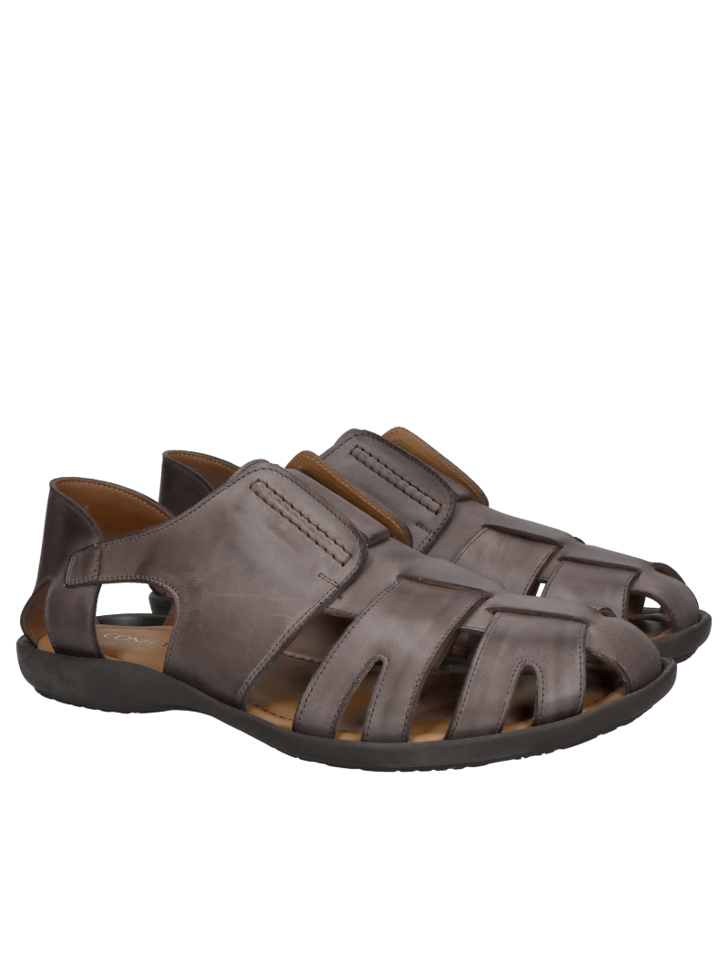 Men's covered toe sandals, comfortable men's sandals, Polish leather shoes