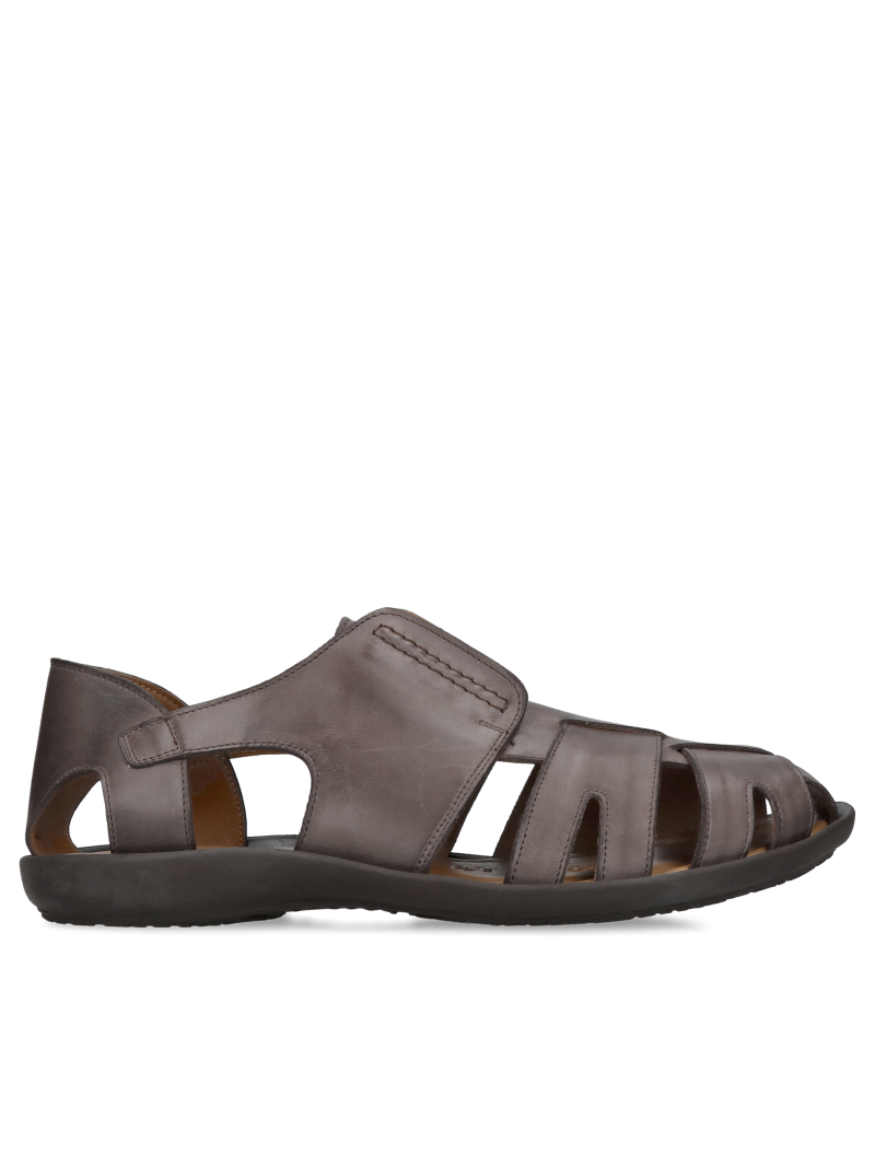 Men's covered toe sandals, comfortable men's sandals, Polish leather shoes