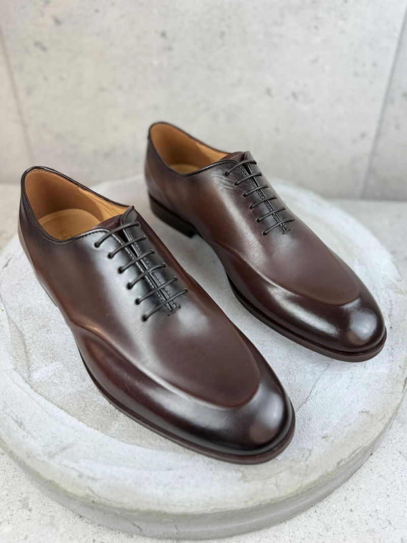 Men's elegant shoes, Polish manufacturer of leather shoes Conhpol, men's leather half shoes, men's suit shoes