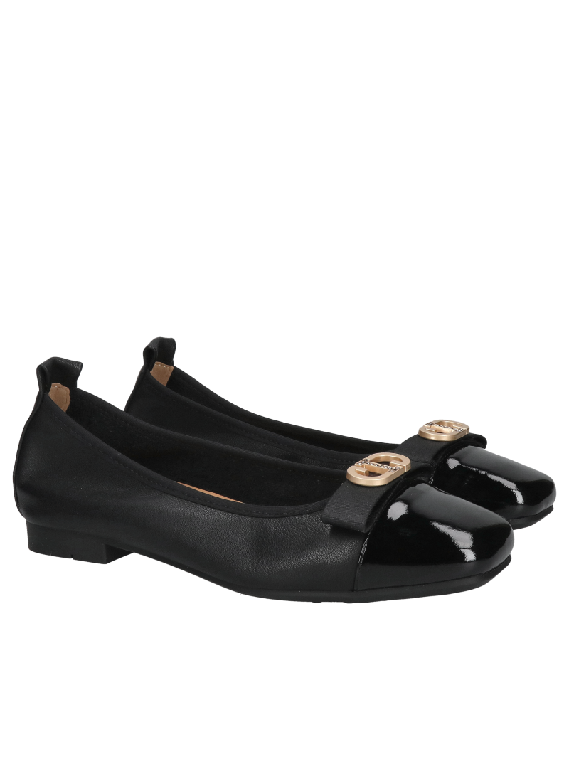 Fashionable women's ballerinas with lacquered nose, unique design, Konopka shoes