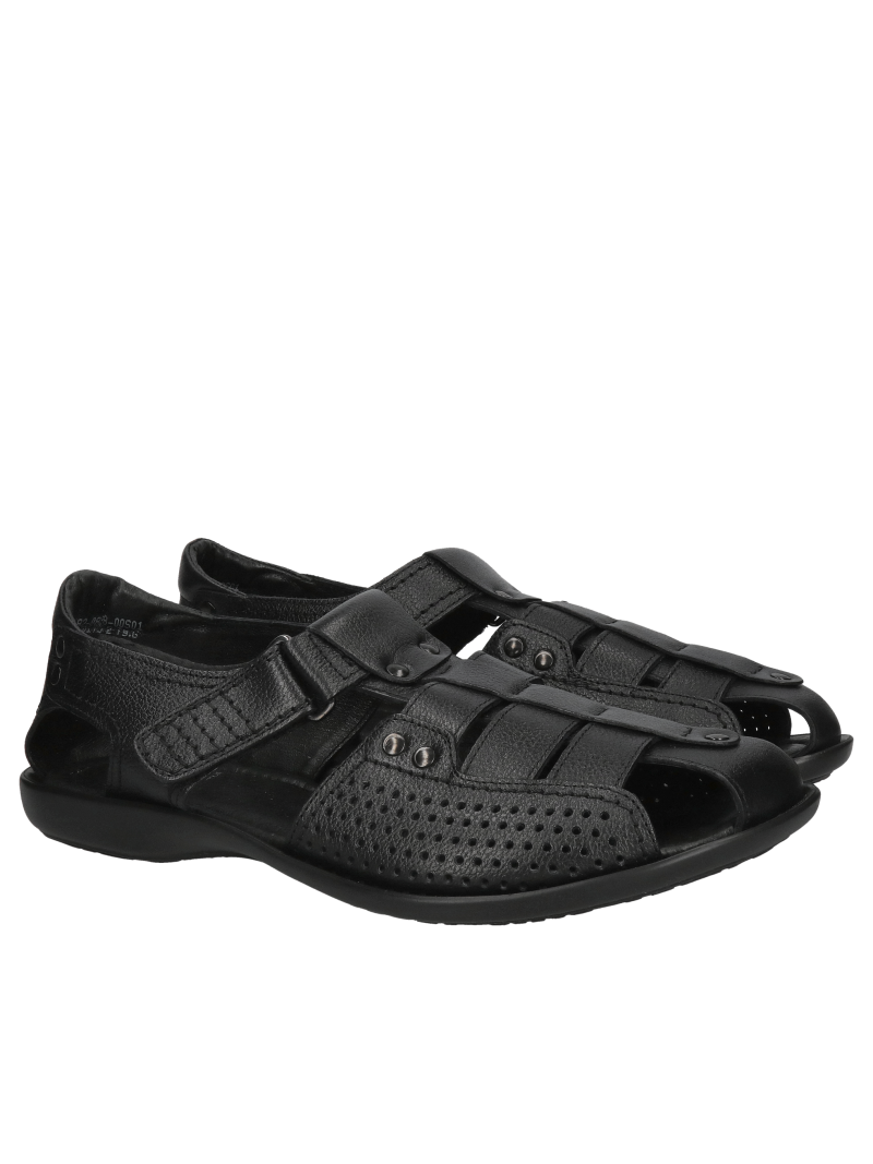 Men's natural leather sandals, men's sandals with covered toes