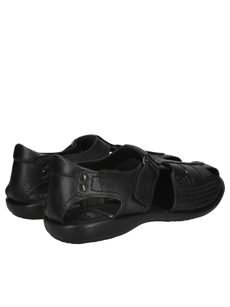 Men's natural leather sandals, men's sandals with covered toes