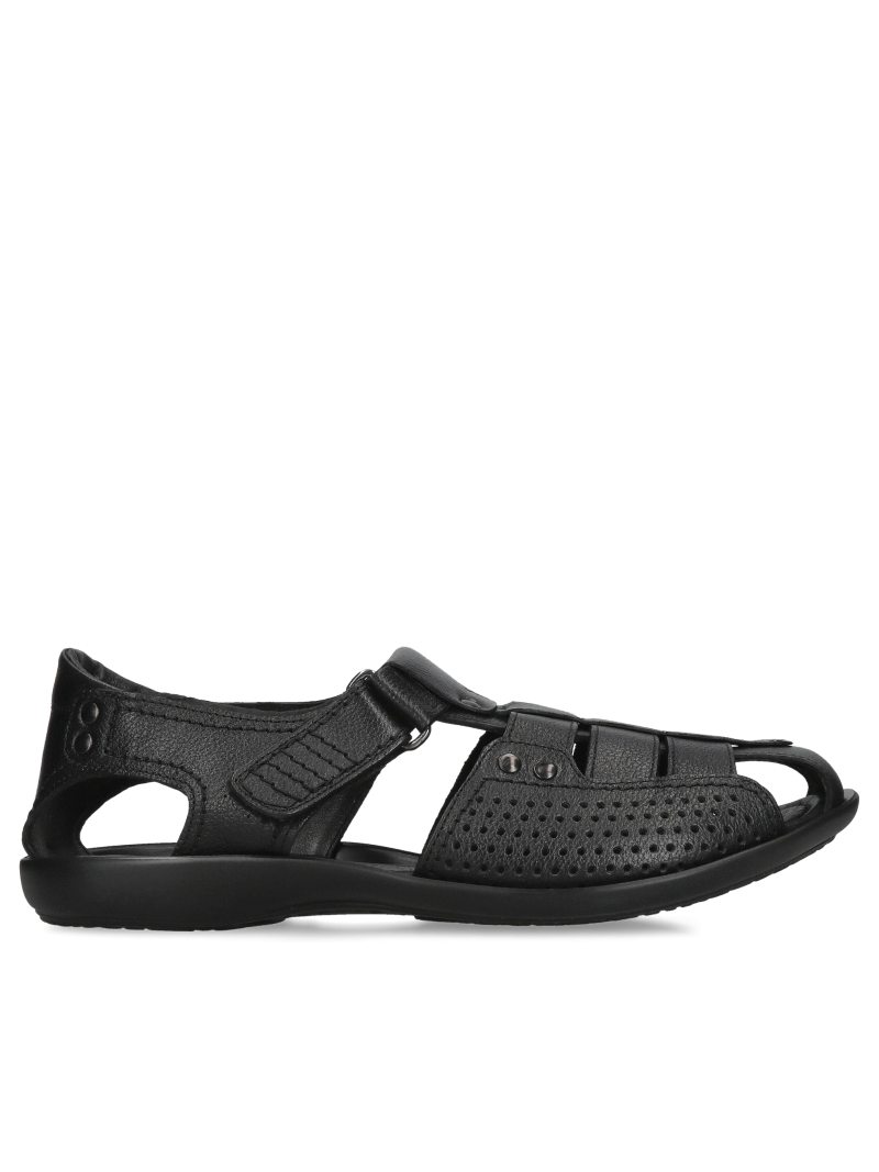 Men's natural leather sandals, men's sandals with covered toes