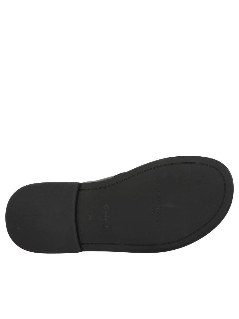 Men's flip-flops black, fashionable men's flip-flops, Polish leather footwear Conhpol
