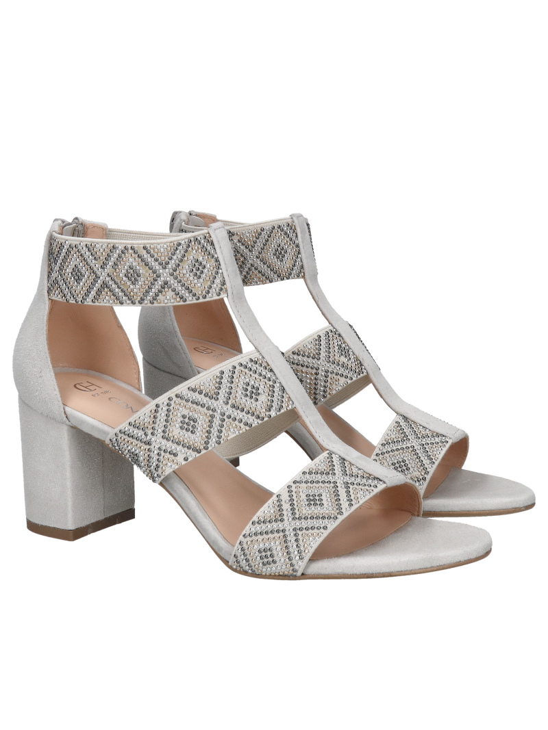 Sandals on a block, elegant women's sandals with eleastic elastics, Conhpol Bis, Konopka Shoes Sandals on a block, elegant women's sandals with eleastic elastics, Conhpol Bis, Konopka Shoes