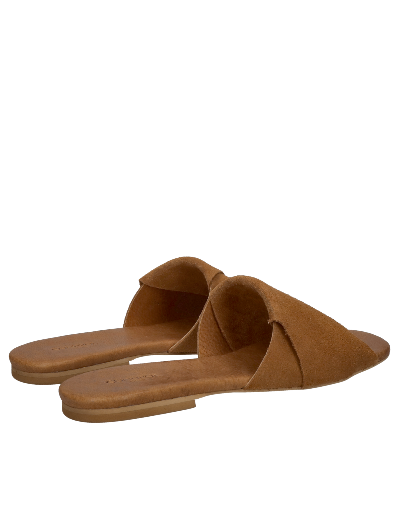 Comfortable women's leather flip-flops, Conhpol Bis brown women's flip-flops, soft and comfortable