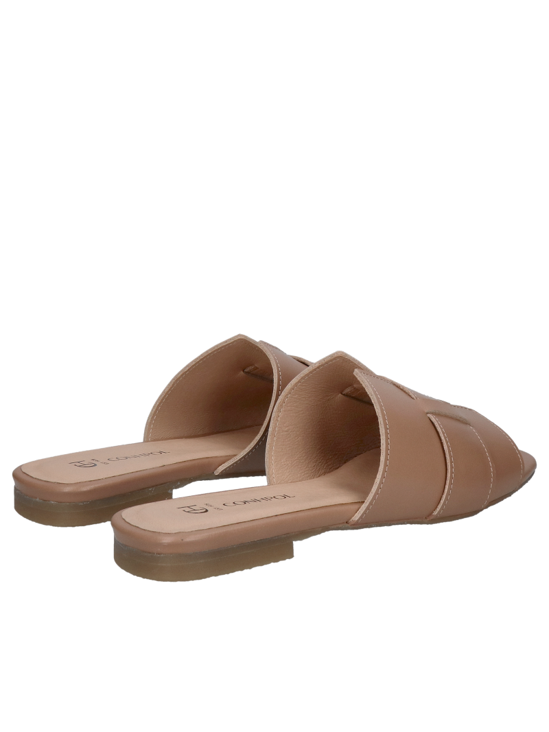 Polish women's leather flip-flops, Conhpol Bis women's flat flip-flops