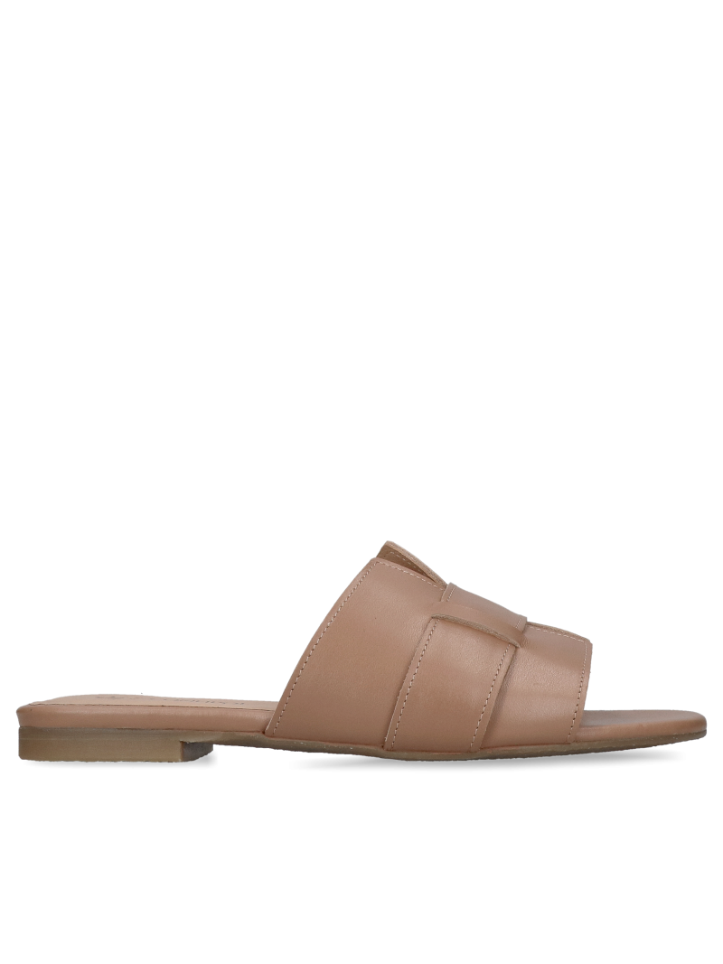 Polish women's leather flip-flops, Conhpol Bis women's flat flip-flops