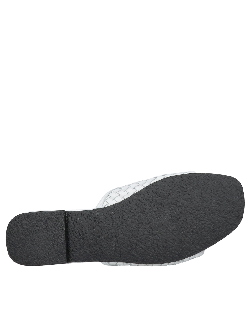 White women's flip-flops, women's flip-flops natural leather with hand braided design