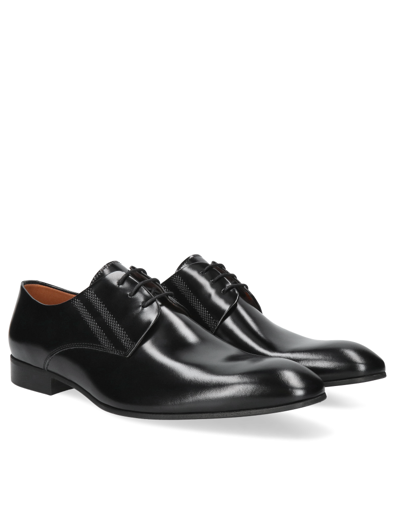 Black Kevin half shoes, Conhpol - Polish production, Derby, Konopka Shoes