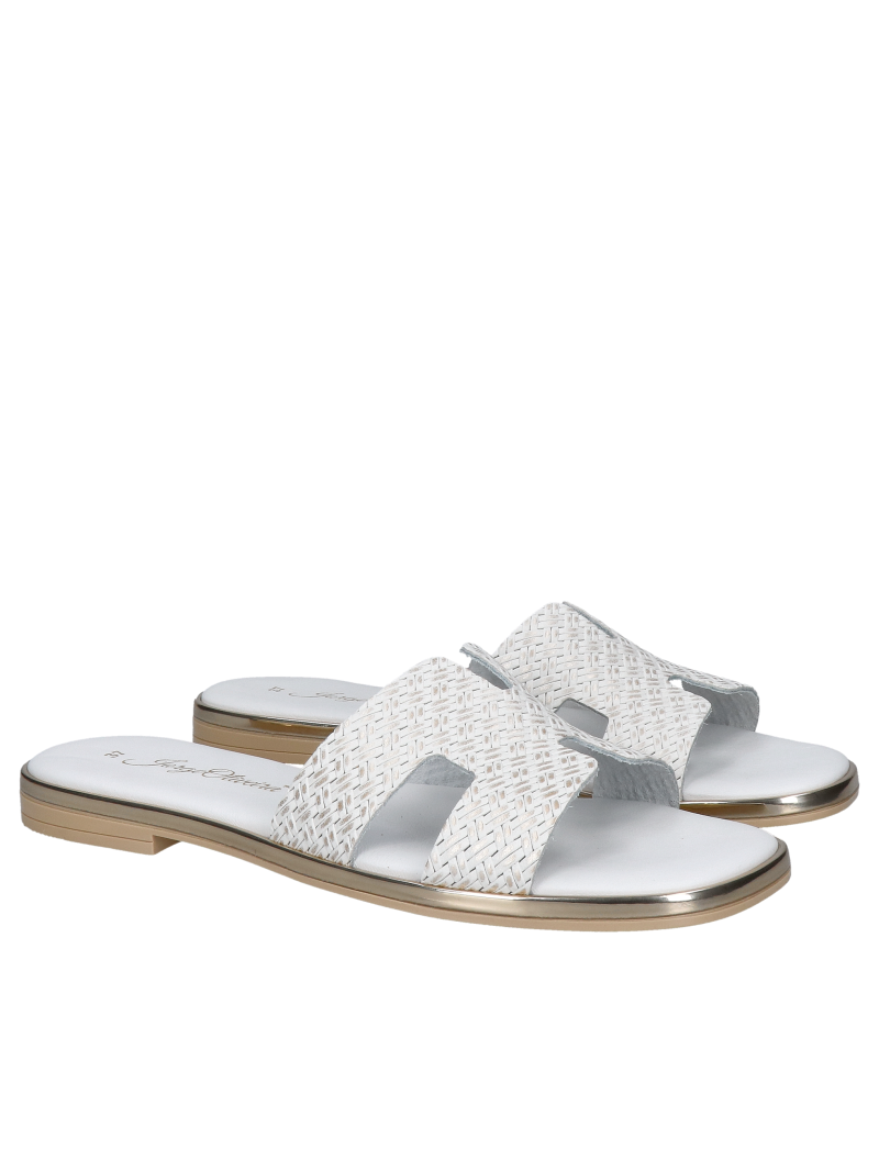 White leather flip-flops - a must-have in every closet, Konopka shoes