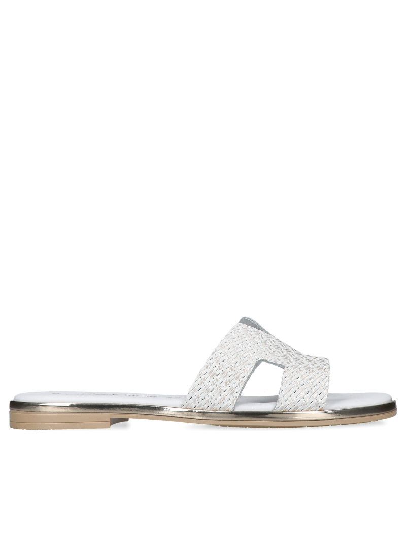 White leather flip-flops - a must-have in every closet, Konopka shoes