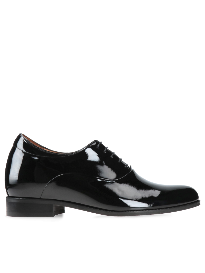 Elevating shoes, elegant men's elevating shoes, Polish manufacturer of leather shoes Conhpol, men's lacquer shoes