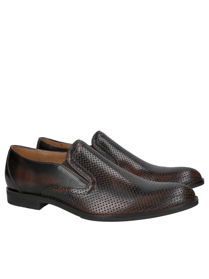 Elegant men's slip-on shoes, men's formal shoes Conhpol, Polish manufacturer of leather shoes, men's summer shoes