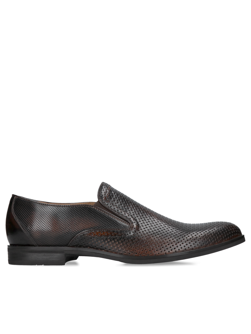 Elegant men's slip-on shoes, men's formal shoes Conhpol, Polish manufacturer of leather shoes, men's summer shoes