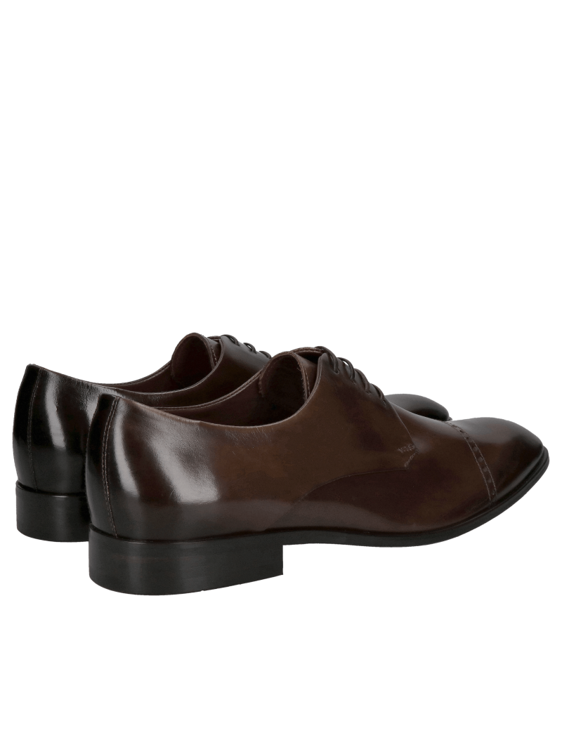 Elegant men's brown suit shoes, Polish leather footwear manufacturer Conhpol, Konopka Shoes