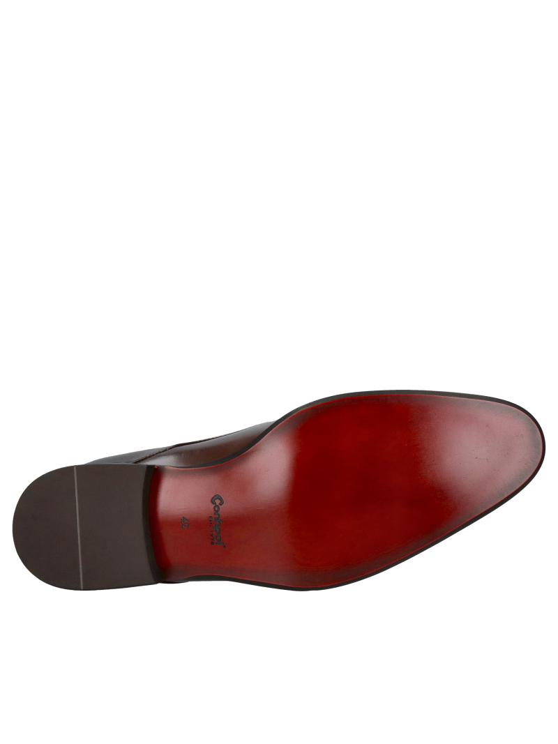 Elegant men's brown suit shoes, Polish leather footwear manufacturer Conhpol, Konopka Shoes