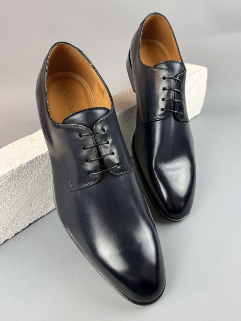 Men's leather half shoes for suit, elegant men's shoes, Polish manufacturer of leather shoes Conhpol