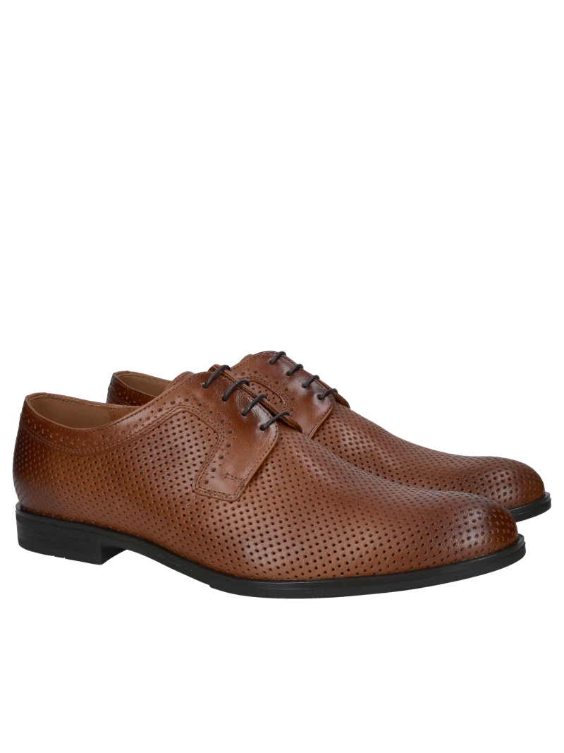 Wide foot shoes, elegant wide foot shoes, men's derby, Polish Conhpol leather shoes, men's summer shoes