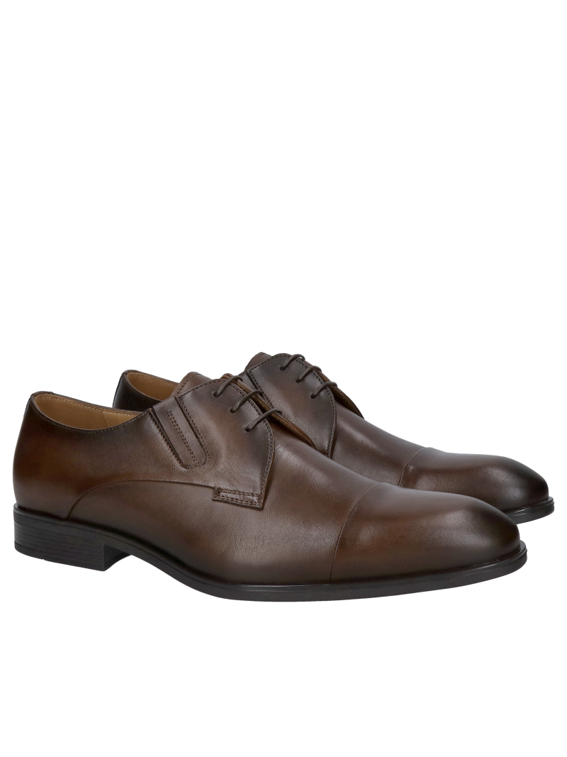 Elegant men's suit shoes brown, super soft Comfort ++ insole, Polish manufacturer of leather shoes Conhpol