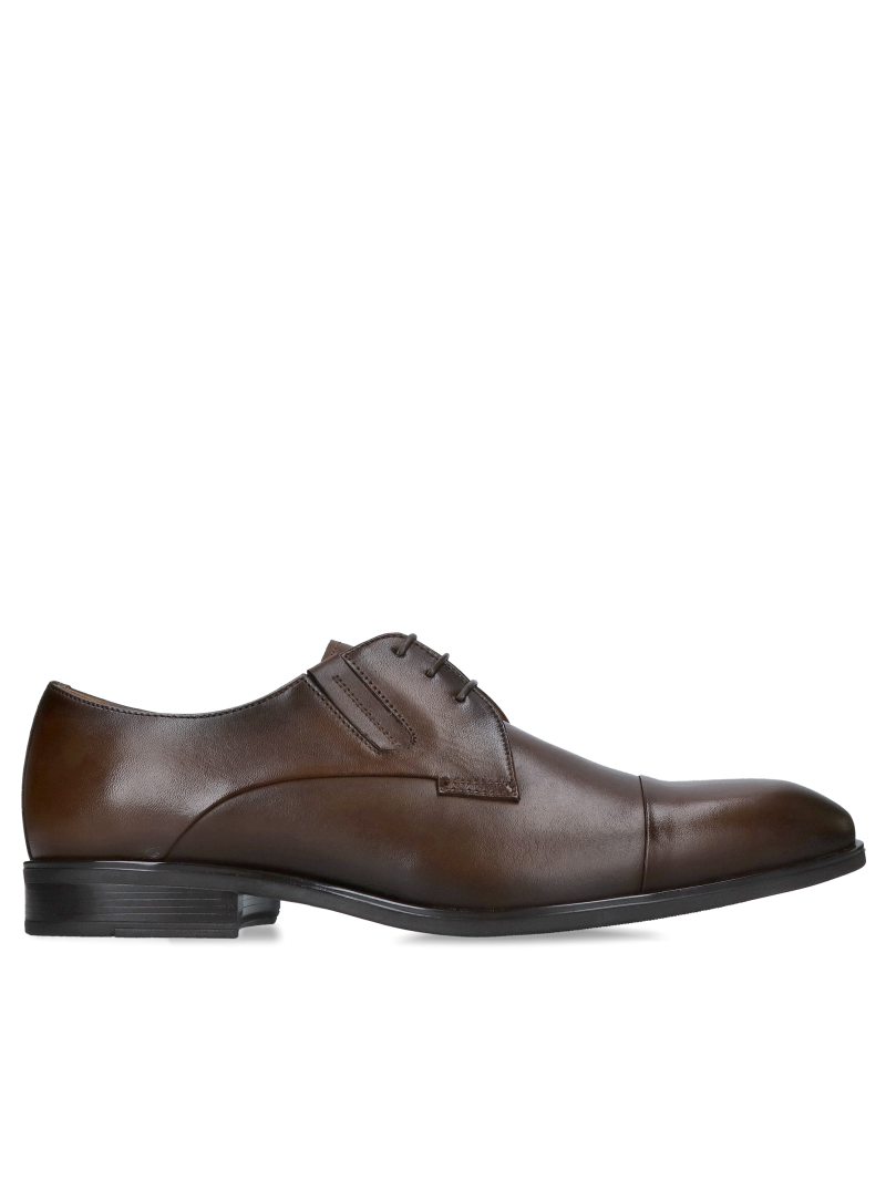 Elegant men's suit shoes brown, super soft Comfort ++ insole, Polish manufacturer of leather shoes Conhpol