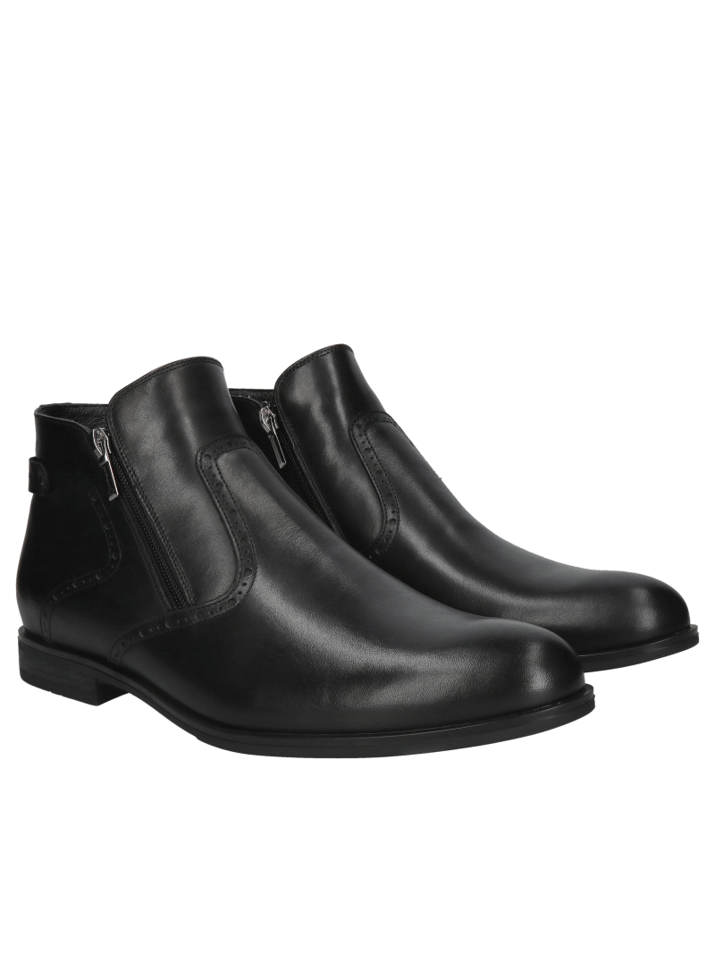 Conhpol men's winter boots, wide foot boots, men's boots with two zippers, boots with zipper in front