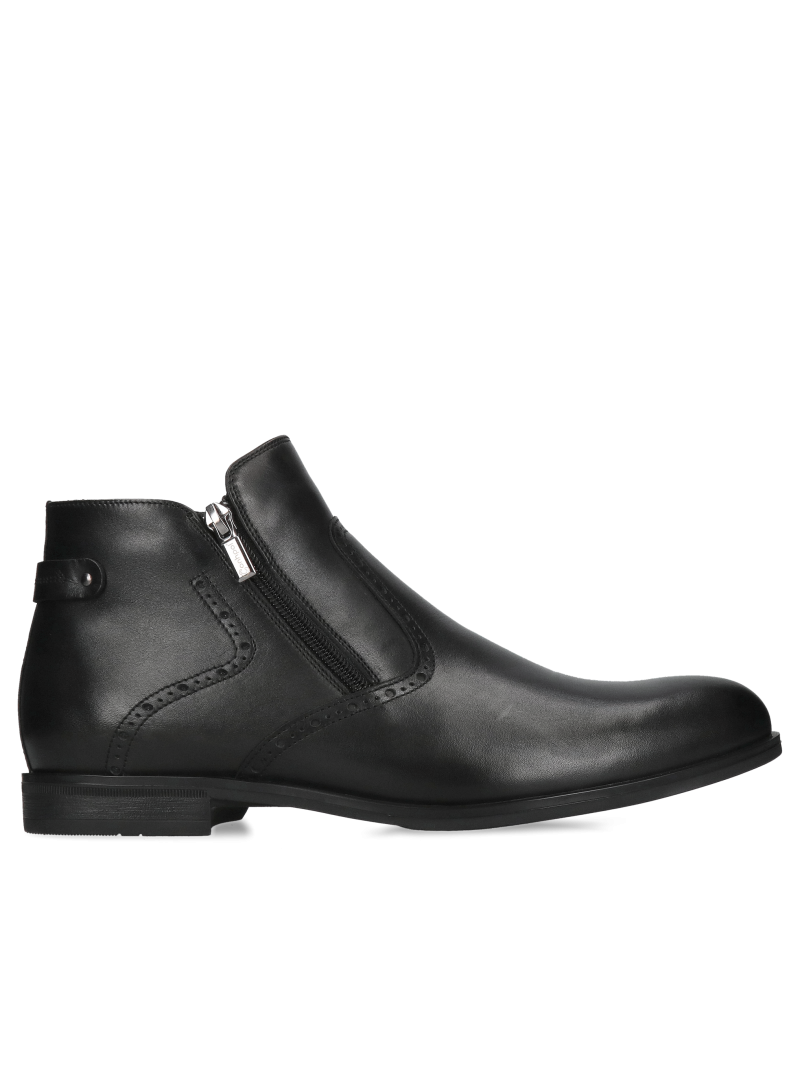 Conhpol men's winter boots, wide foot boots, men's boots with two zippers, boots with zipper in front