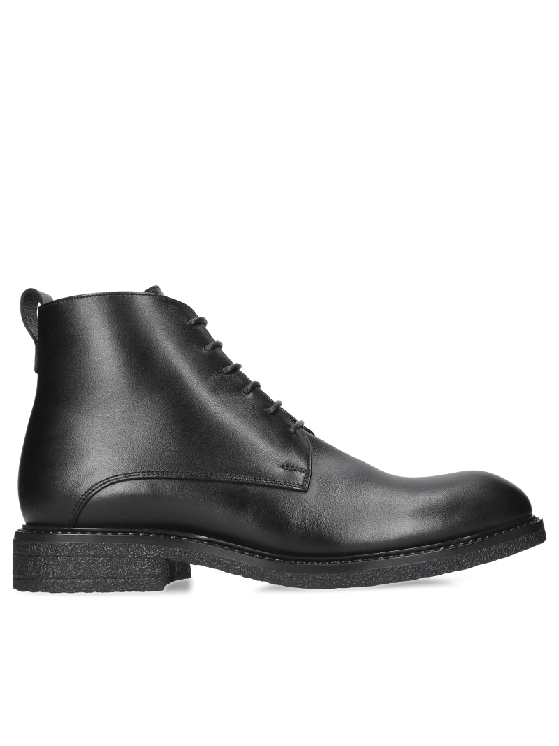 Men's leather boots, men's winter boots black, men's winter boots elegant insulated Conhpol