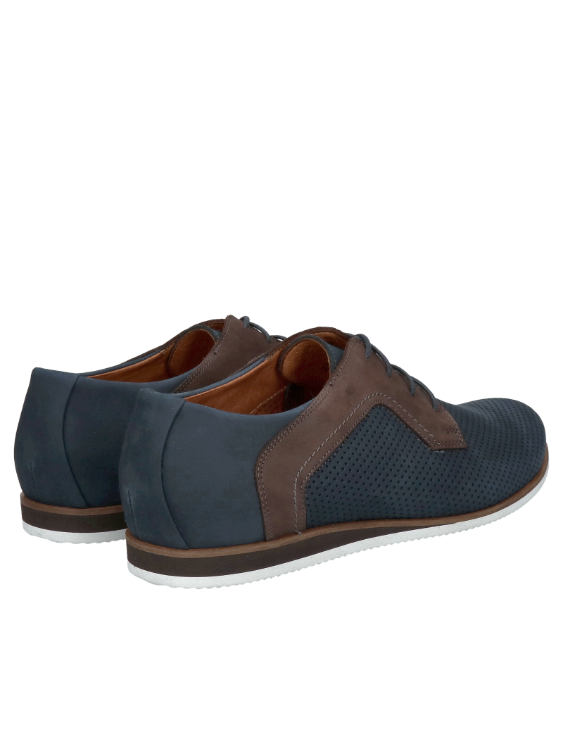 Men's spring shoes, perforated, made of natural leather, Polish production by Conhpol