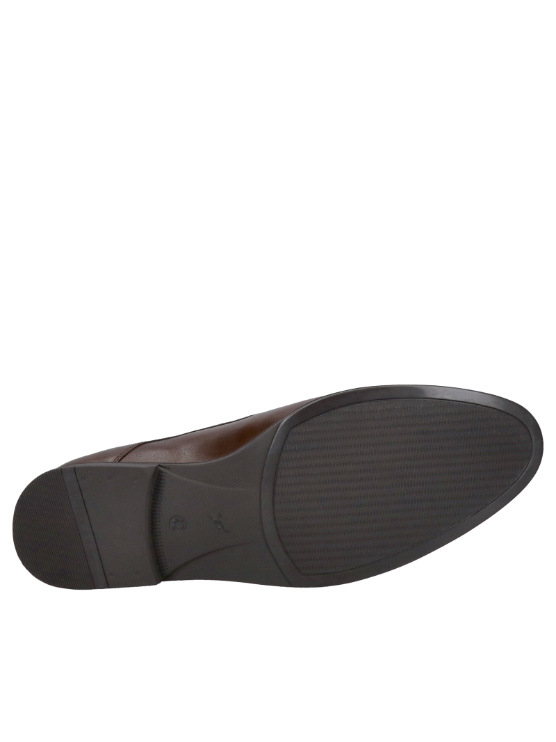 Men's elegant brown leather suit shoes, Polish manufacturer