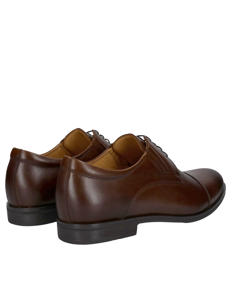 Men's elegant brown leather suit shoes, Polish manufacturer