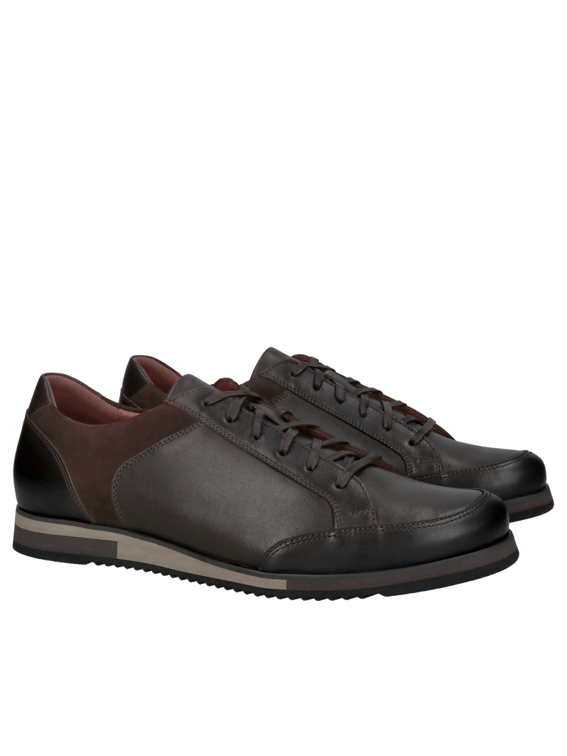 Men's leather shoes, lace-up low shoes for everyday wear, for work, Konopka Shoes