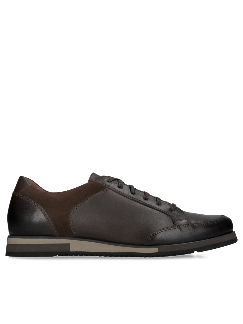 Men's leather shoes, lace-up low shoes for everyday wear, for work, Konopka Shoes