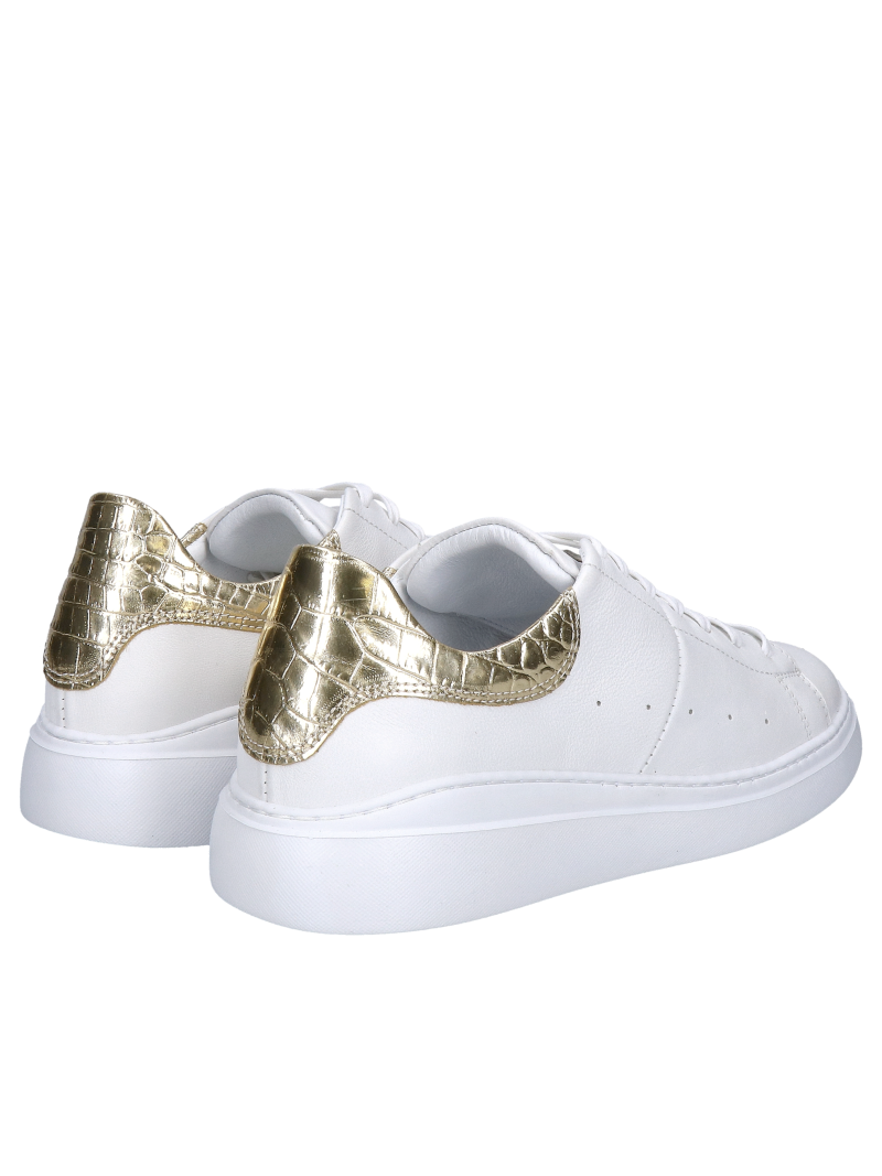 White women's sneakers with a light white sole, comfortable and soft, Konopka Shoes