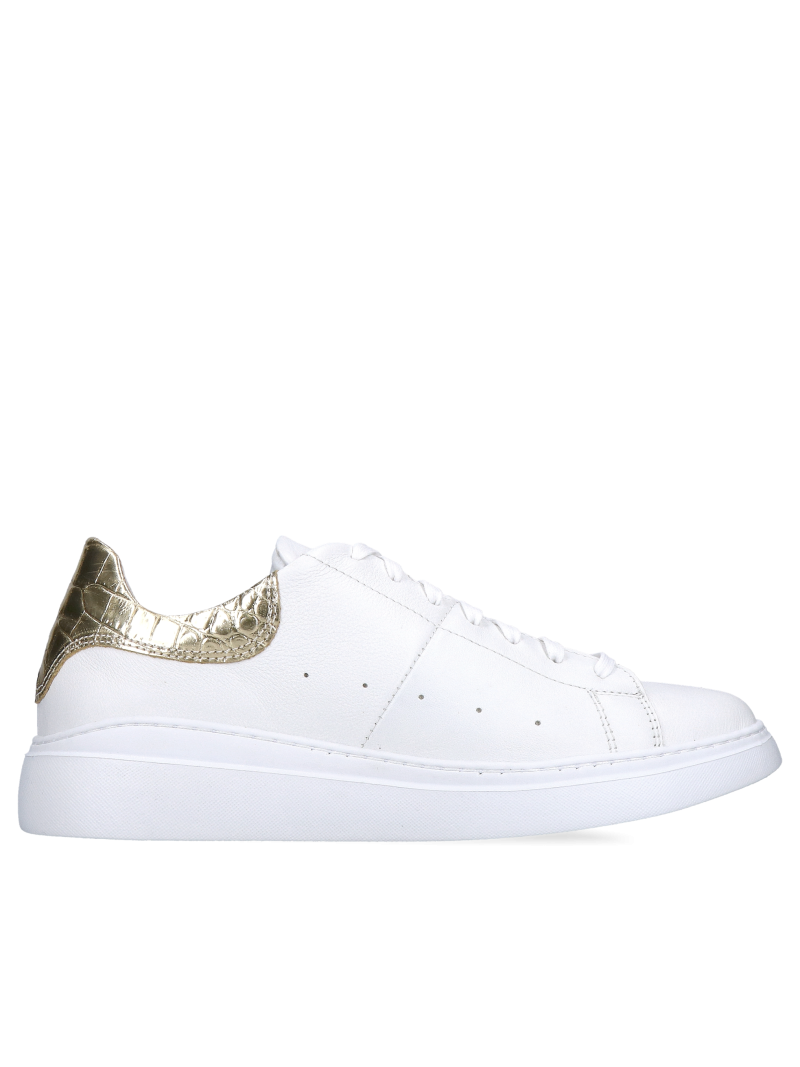 White women's sneakers with a light white sole, comfortable and soft, Konopka Shoes
