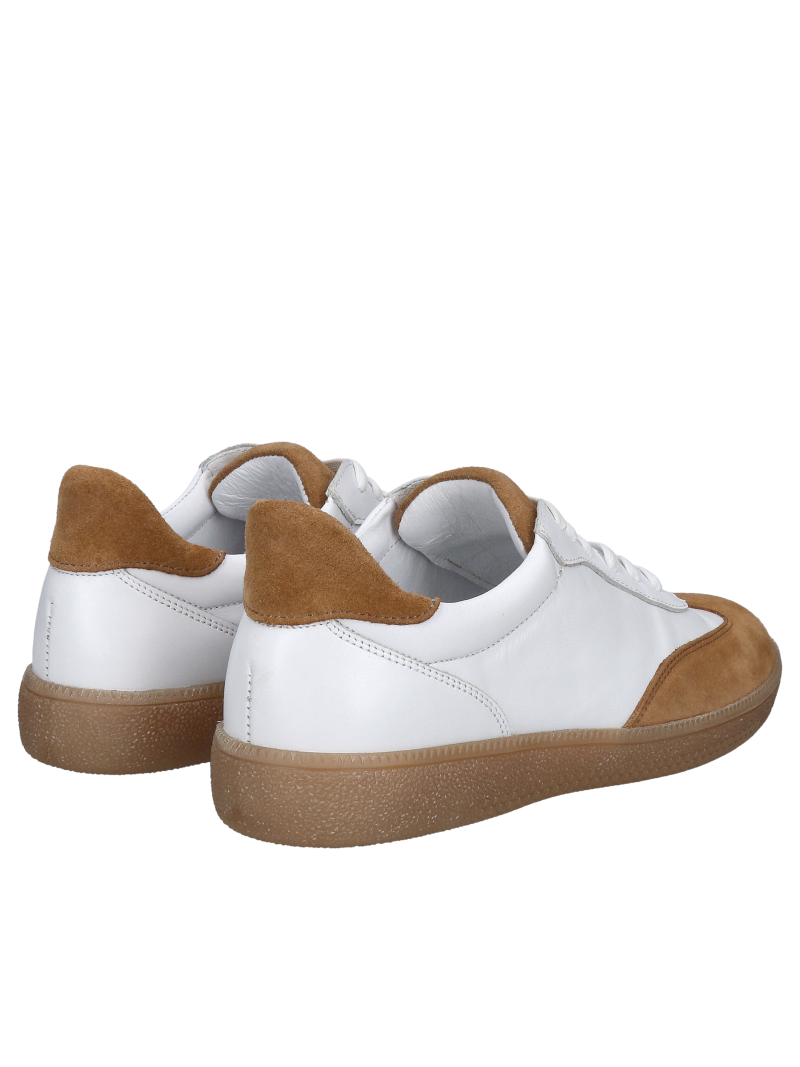 TANEX women's leather sneakers, white sports shoes, made in Poland