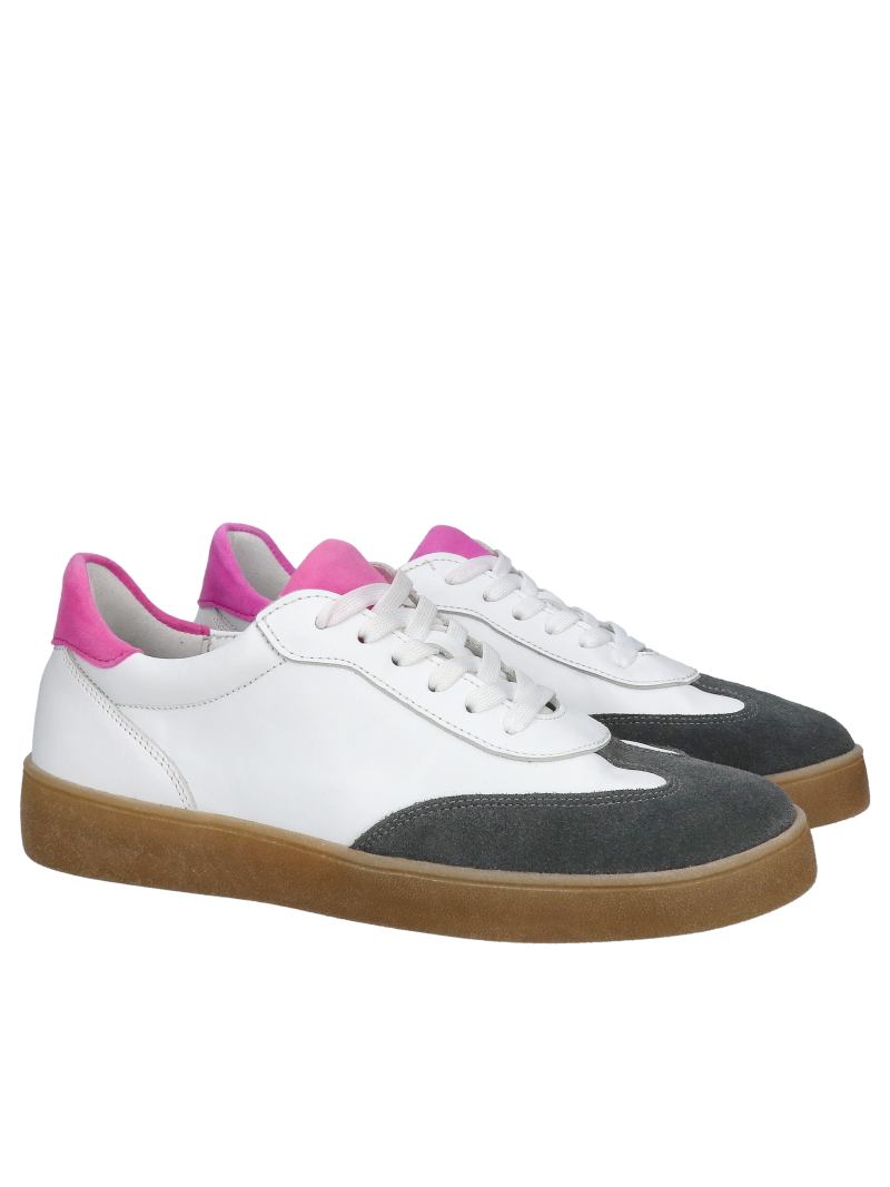 White leather sneakers, Polish production TANEX, high quality