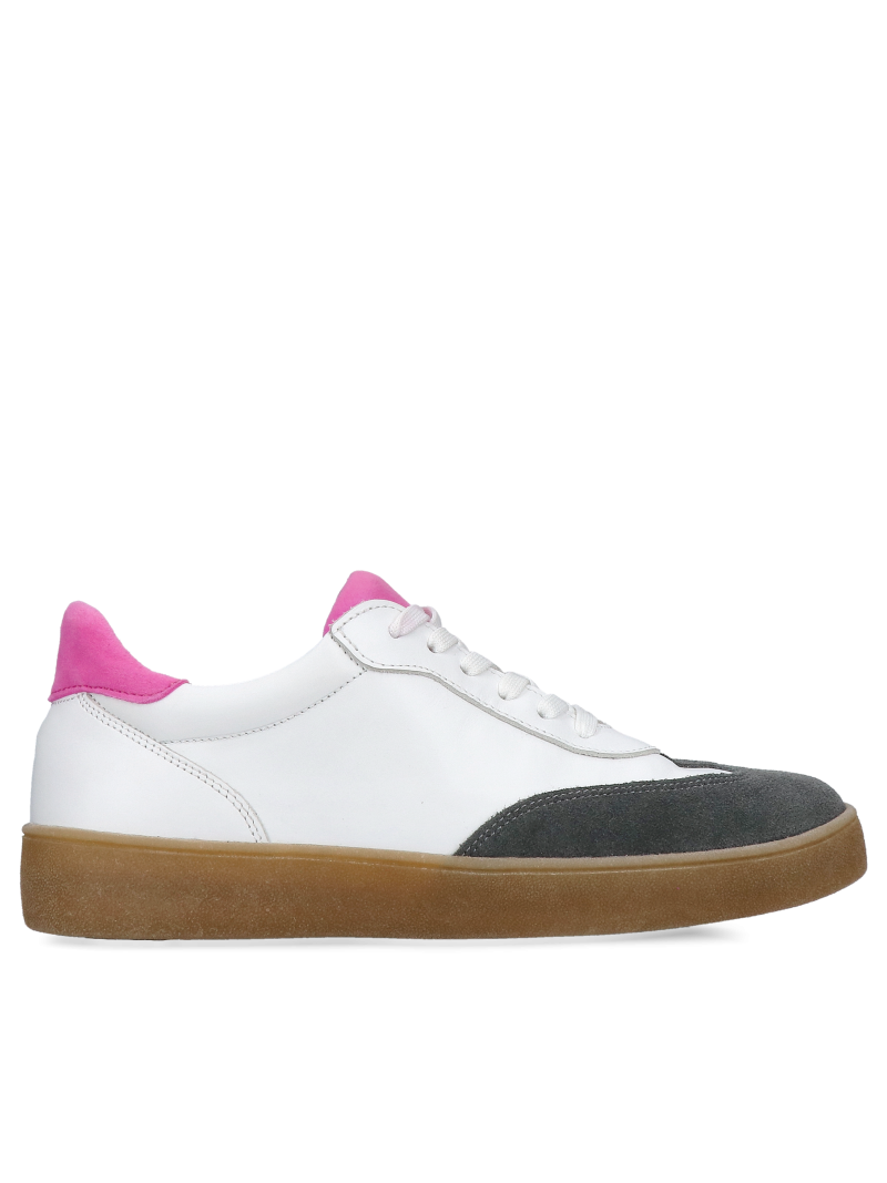 White leather sneakers, Polish production TANEX, high quality