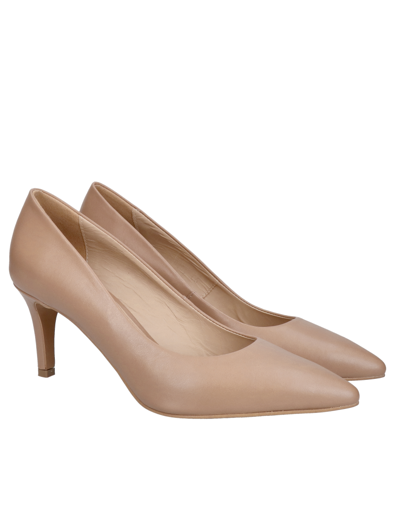 Low heels, comfortable women's pumps in nude color Conhpol Bis