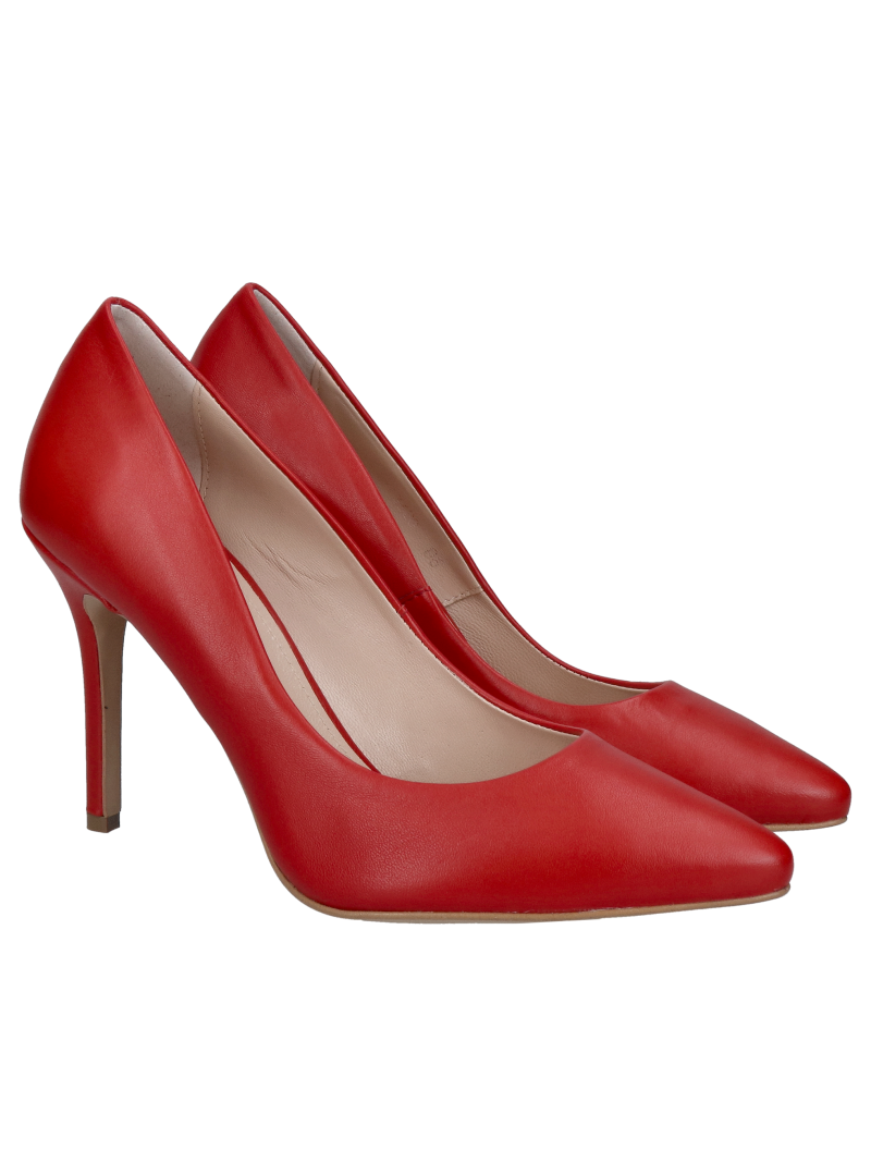 Red stilettos, women's shoes pumps, comfortable stilettos Conhpol Bis, Konopka Shoes