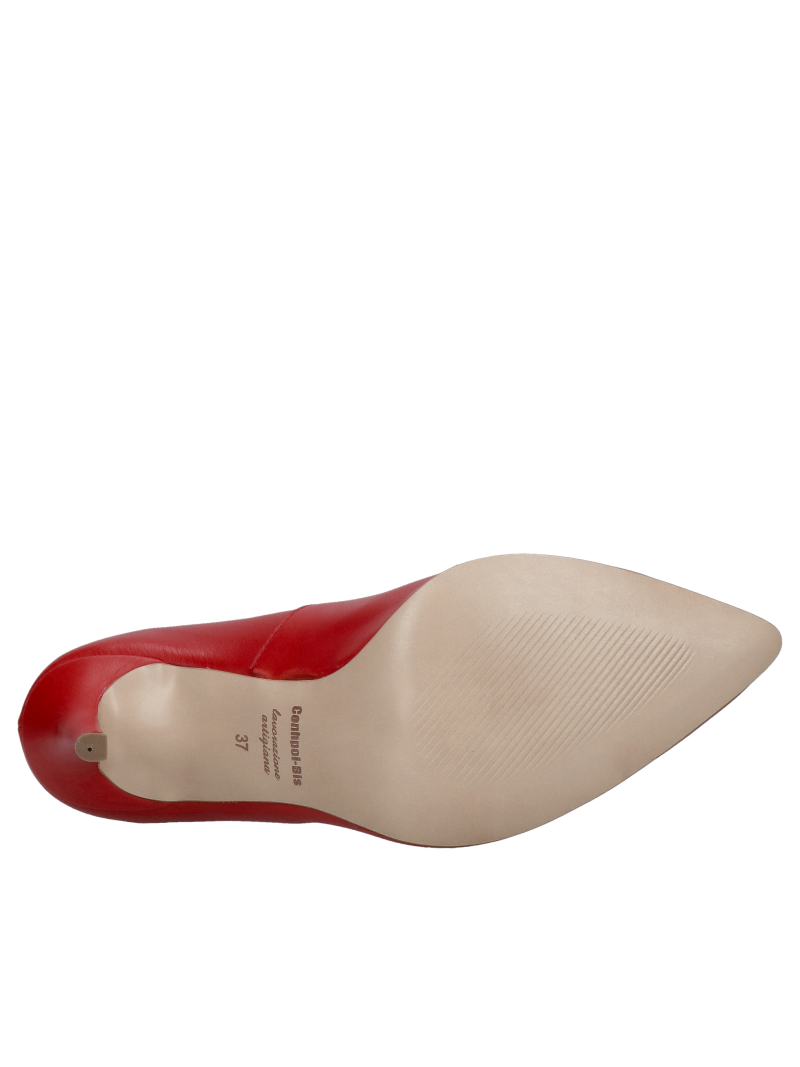 Red stilettos, women's shoes pumps, comfortable stilettos Conhpol Bis, Konopka Shoes