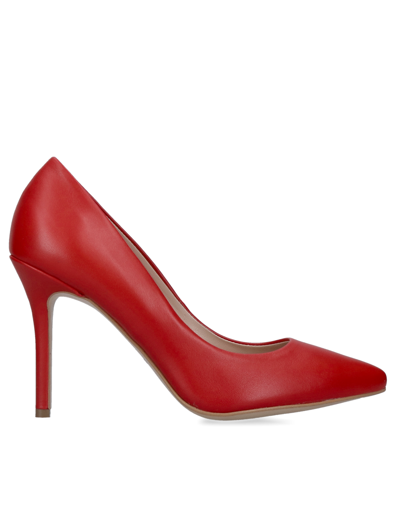 Red stilettos, women's shoes pumps, comfortable stilettos Conhpol Bis, Konopka Shoes