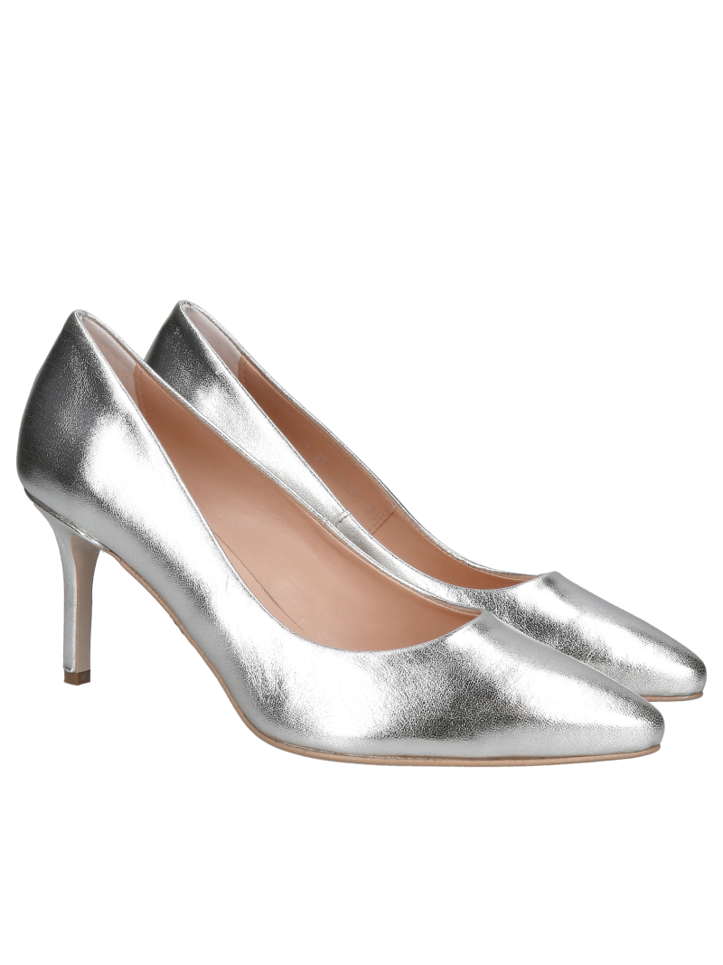 Women's pumps, gold low-heeled stilettos Conhpol Bis