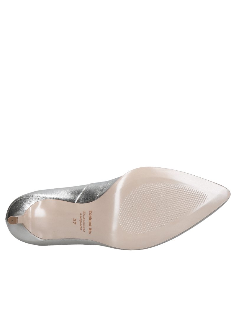 Women's pumps, gold low-heeled stilettos Conhpol Bis