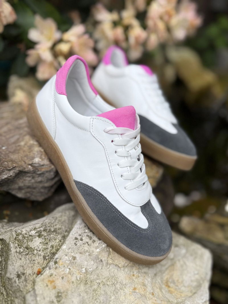 White leather sneakers, Polish production TANEX, high quality