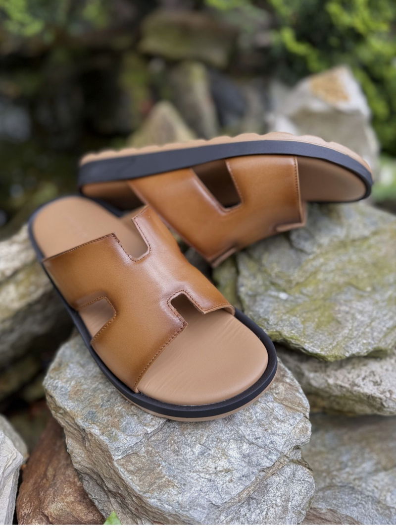 Premium leather men's flip-flops, super soft insole, high quality workmanship