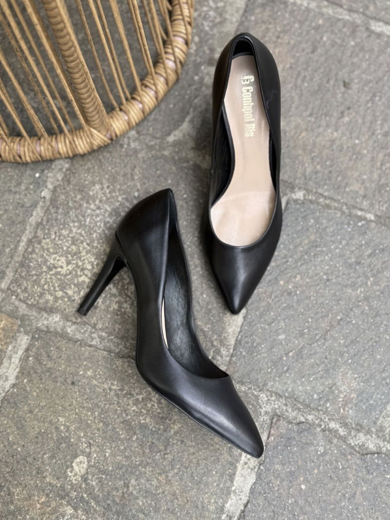 Women's black high heels, comfortable women's pumps by Conhpol Bis