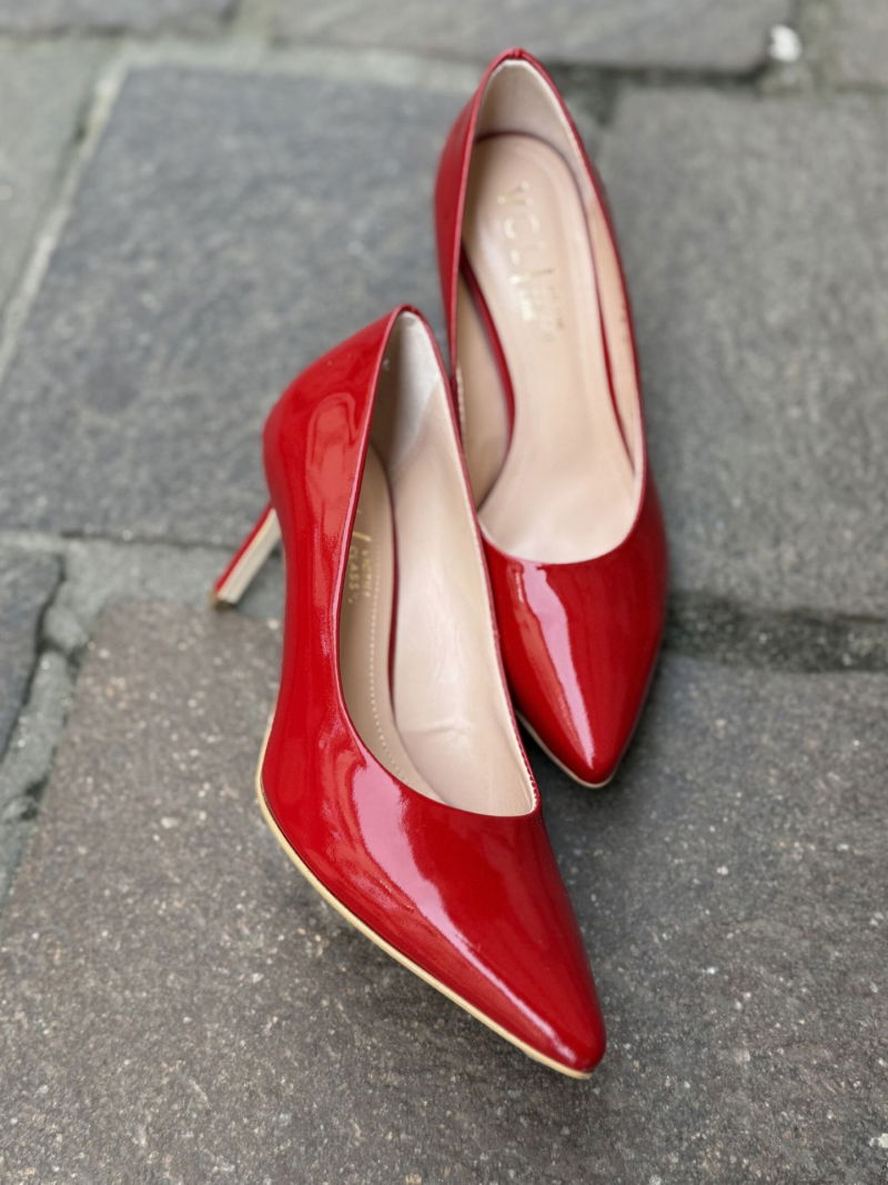 Red high heels, women's pumps, comfortable Conhpol Bis high heels